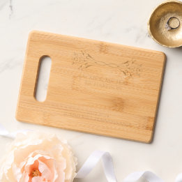 Elegant Simple Custom Names Wedding Gift Etched Cutting Board