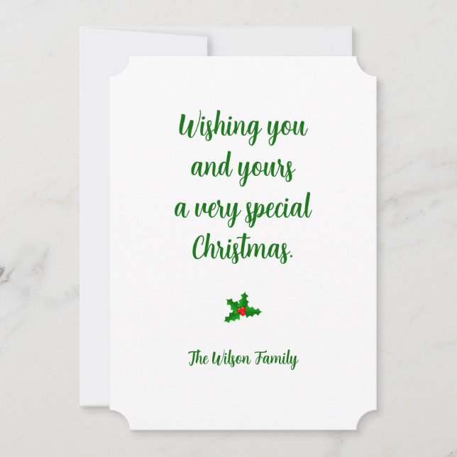 Elegant & Simple Customised Holiday Greeting Card (Front)