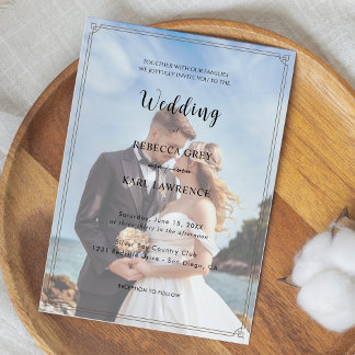 Elegant Simple Customizable Photo Wedding  Invitation