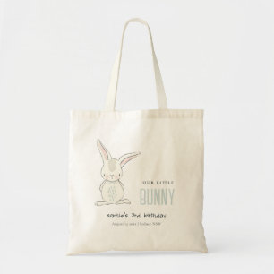 Elegant Simple Cute Blue Bunny Boys Kids Birthday Tote Bag