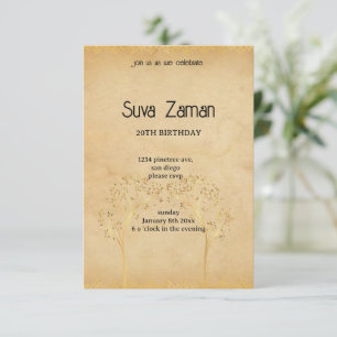 Elegant Simple Cute Grey 20th Birthday Invitation