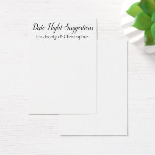 Elegant, Simple Date Night Suggestions Card