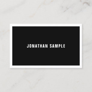 Elegant Simple Design Black White Luxury Modern Business Card