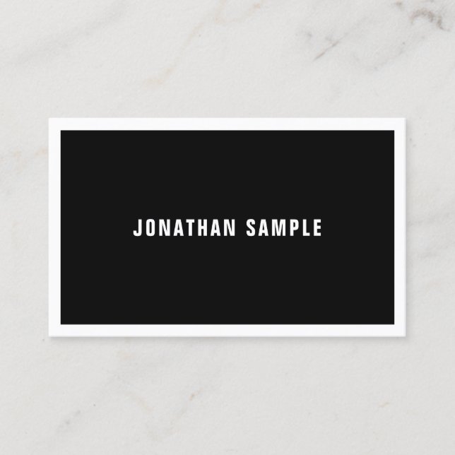 Elegant Simple Design Black White Luxury Modern Business Card (Front)