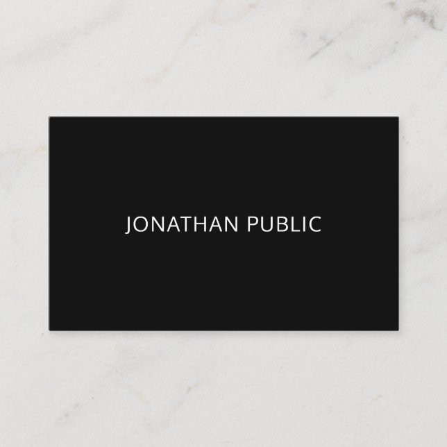 Elegant Simple Design Black White Template Modern Business Card (Front)