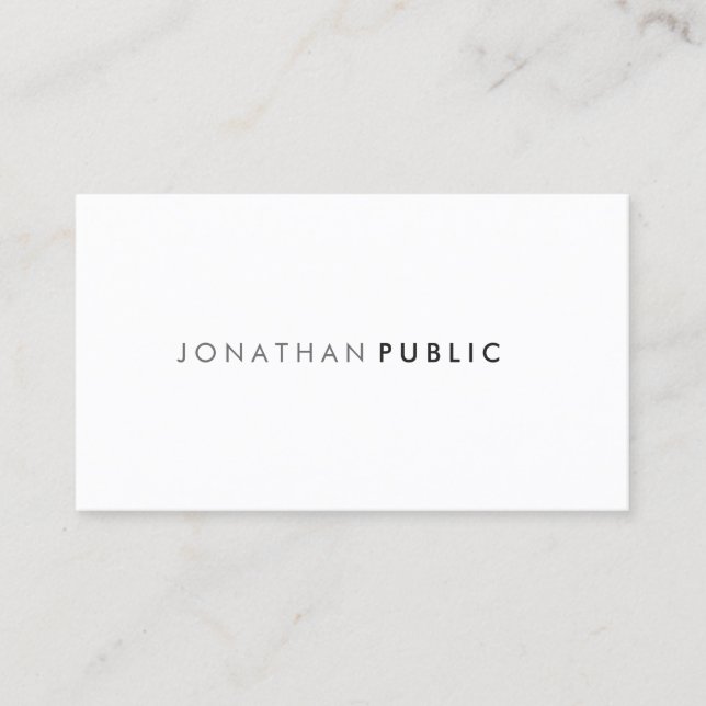 Elegant Simple Design Modern Professional Plain Business Card (Front)