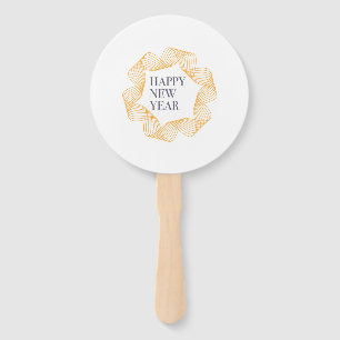 Elegant, simple design of "Happy New Year" Hand Fan