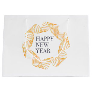 Elegant, simple design of "Happy New Year" Large Gift Bag