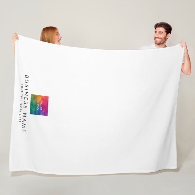 Elegant Simple Design Your Logo Here Stylish Fleece Blanket (In Situ)