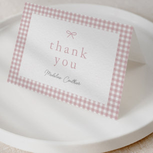 Elegant Simple Dusty Pink Girls Baby Shower Thank You Card