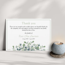 Elegant simple eucalyptus green sympathy funeral