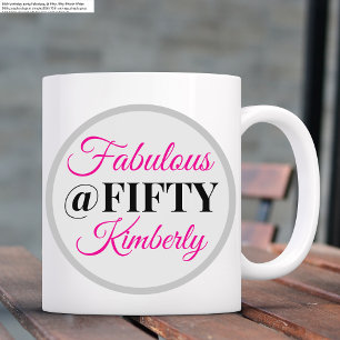 Elegant Simple Fabulous Fifty Women 50th Birthday Coffee Mug