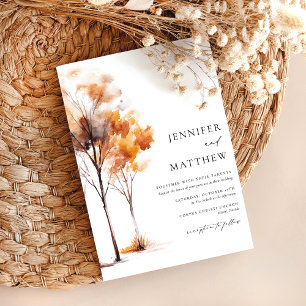 Elegant Simple Fall Wedding  Invitation