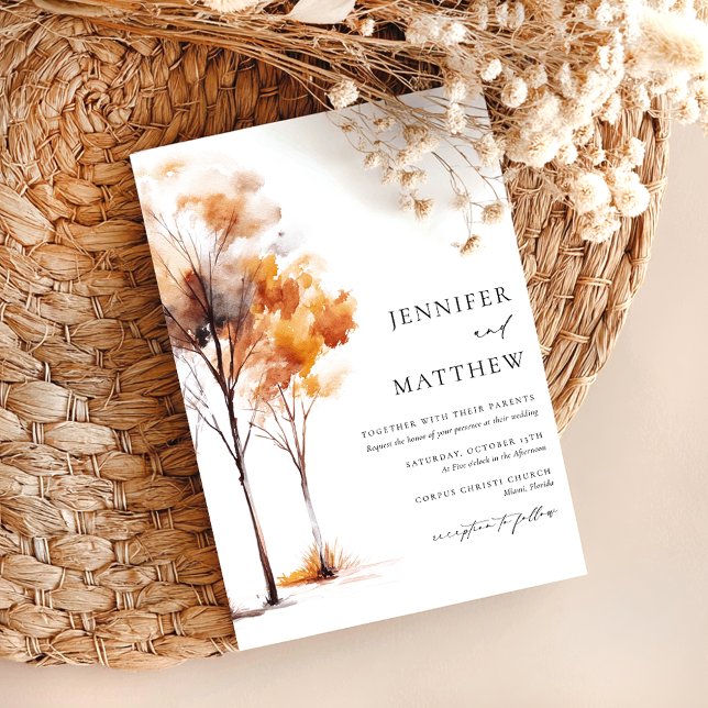 Elegant Simple Fall Wedding  Invitation (Creator Uploaded)