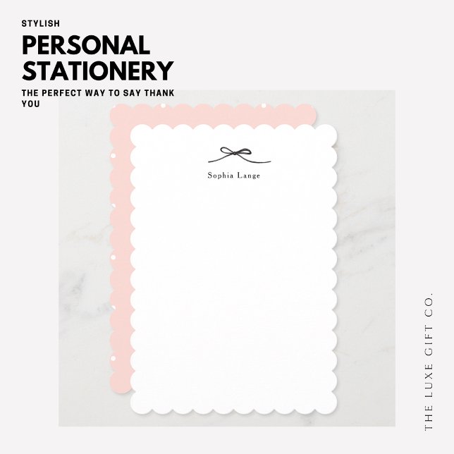 Elegant Simple Feminine Black Bow Monogram Card (Creator Uploaded)