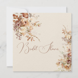 Elegant Simple Field Flowers Bridal Shower Fall Invitation