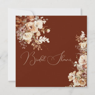 Elegant Simple Field Flowers Bridal Shower Fall Invitation