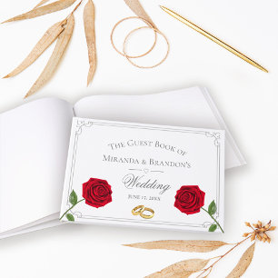 Elegant Simple Floral Classic Wedding Guest Book