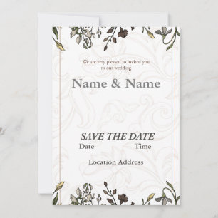 Elegant Simple Floral Customisable Invitation