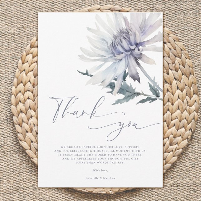 Elegant Simple Flower Winter Baby Shower  Thank You Card (Creator Uploaded)