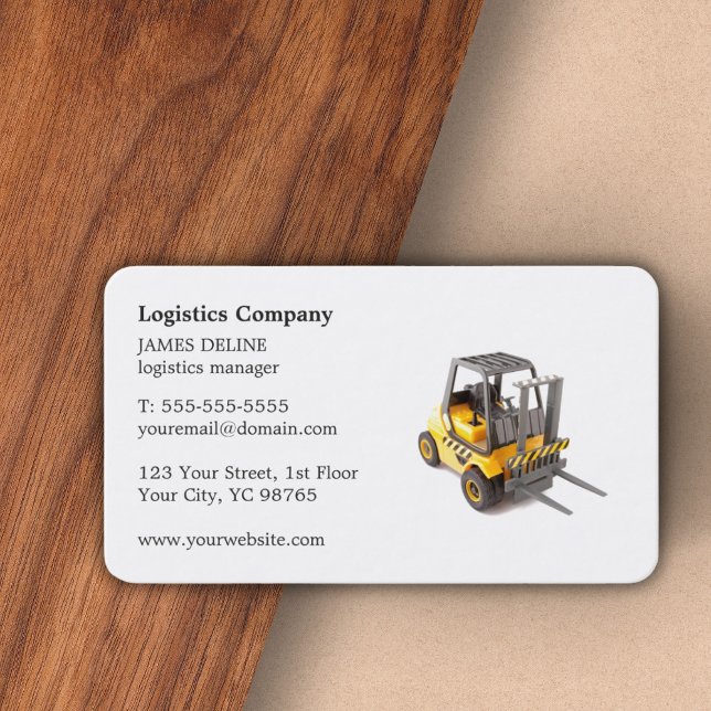 Elegant Simple Forklift Logistics Company Business Card (Creator Uploaded)