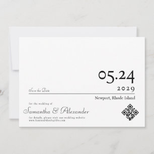Elegant Simple Formal Script Non-Photo Wedding  Save The Date