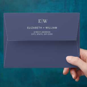 Elegant Simple Future Dusk with Monogram Wedding Envelope