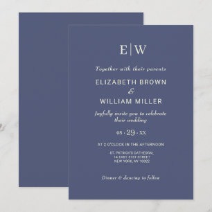 Elegant Simple Future Dusk with Monogram Wedding Invitation