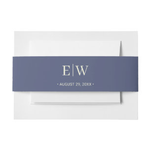 Elegant Simple Future Dusk with Monogram Wedding Invitation Belly Band