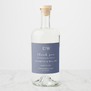 Elegant Simple Future Dusk with Monogram Wedding Liquor Bottle Label