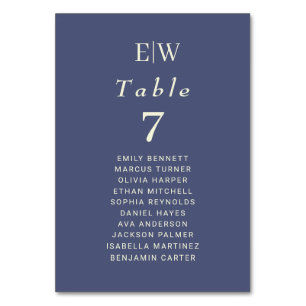 Elegant Simple Future Dusk with Monogram Wedding Table Number