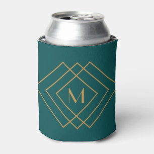 Elegant simple gold geometric Art Deco design Can Cooler