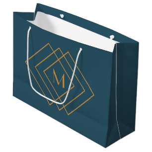 Elegant simple gold geometric Art Deco design Large Gift Bag