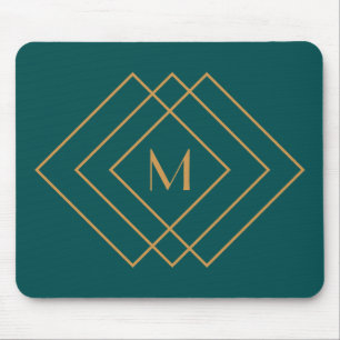 Elegant simple gold geometric Art Deco design Mouse Pad