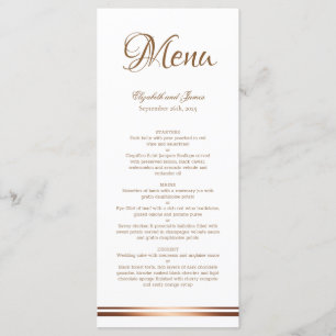Elegant Simple Gold Print Wedding Menu