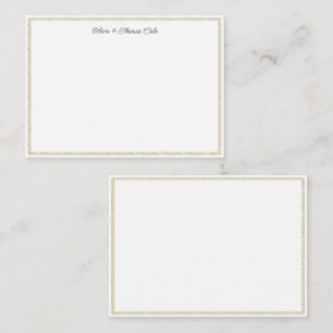 Elegant Simple Gold Sprinkles Frame Wedding Couple Card