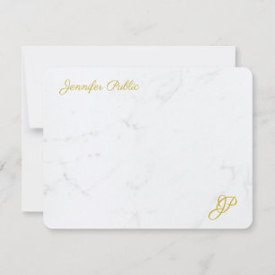 Elegant Simple Gold Text Personalised Stationery Card