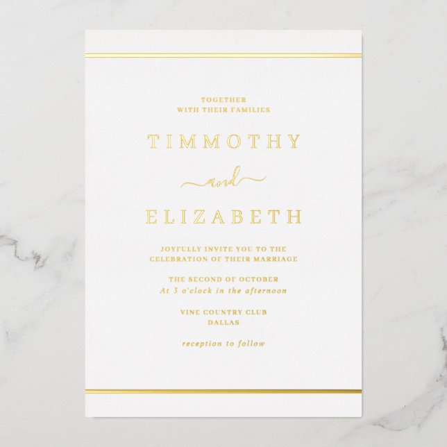Elegant Simple Gold Wedding (Front)