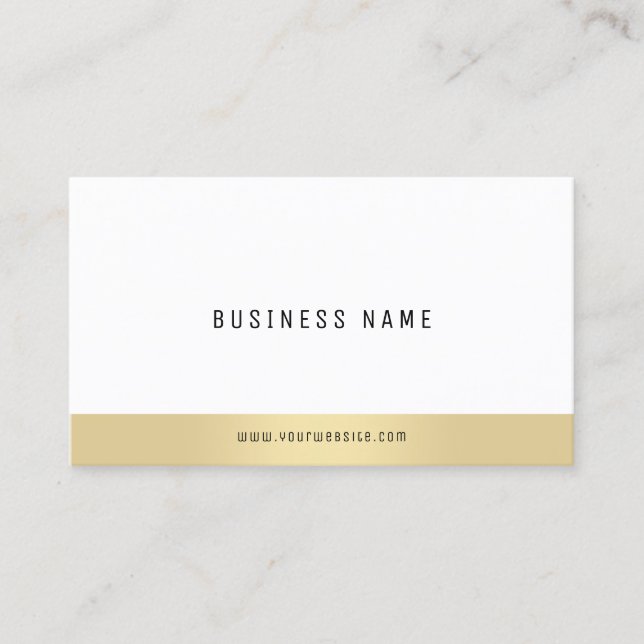 Elegant Simple Gold White Company Professional Business Card (Front)