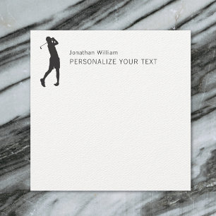     Elegant Simple Golf Player Personal Stationery Card