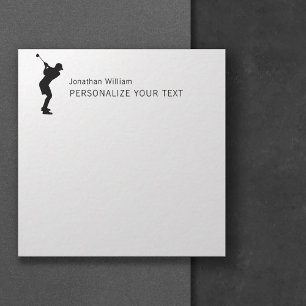     Elegant Simple Golf Player Personal Stationery Card