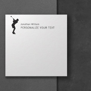     Elegant Simple Golf Player Personal Stationery Card