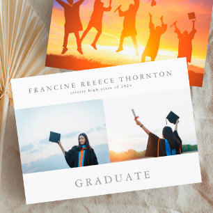 Elegant Simple Graduate High School Graduation Announcement