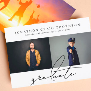 Elegant Simple Graduate University Graduation Announcement