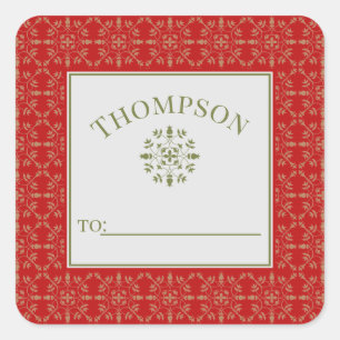 Elegant Simple Green Modern Snowflake To From Square Sticker
