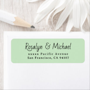 Elegant Simple Green Return Address  Label