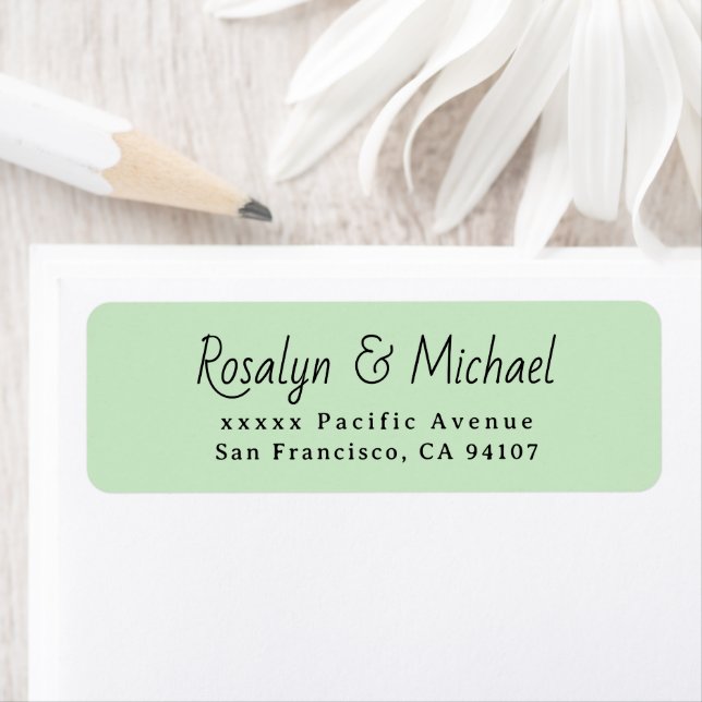 Elegant Simple Green Return Address  Label (Insitu)
