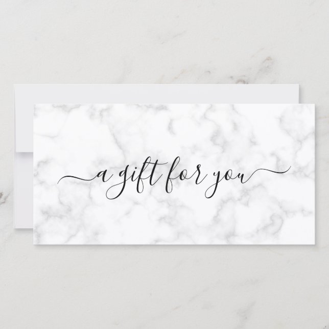 Elegant Simple Grey Marble Gift Certificate (Front)