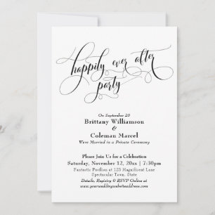 Elegant Simple Happily Ever After Party Reception Invitation