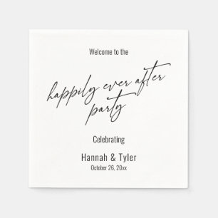 Elegant Simple Happily Ever After Party Typography Napkin